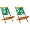 vidaXL Tuinstoelen 2 st bladpatroon massief acaciahout en stof