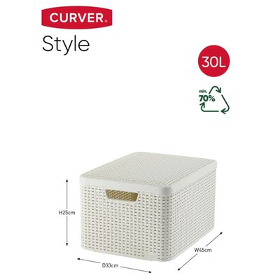Curver Opbergbox Style met deksel L 30 L crèmewit