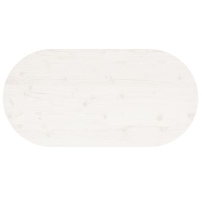 vidaXL Tafelblad ovaal 90x45x2,5 cm massief grenenhout wit