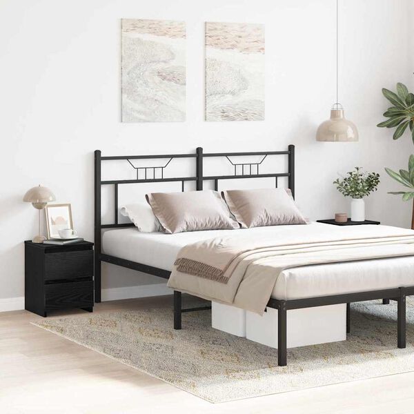 vidaXL Nachtkastje 2 pcs Zwart Eiken 30 x 30 x 40 cm Bewerkt hout