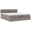 vidaXL Ottoman bed met matras 160x200cm stof taupe