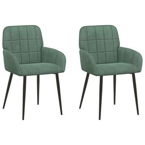 vidaXL Eettafelstoelen 2 st fluweel Zeegroen 57 x 50 x 85 cm