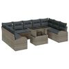 vidaXL Tuin Sofa Set 10 st Grijs Poly riet