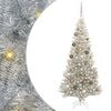 vidaXL Kerstboom met ledverlichting zilver 180 cm PET en staal