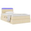 vidaXL Opbergbed met LED met matras met LED Cr&egrave;me 120 x 200 cm Stof