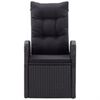 vidaXL 5-delige Tuinset met kussens zwart
