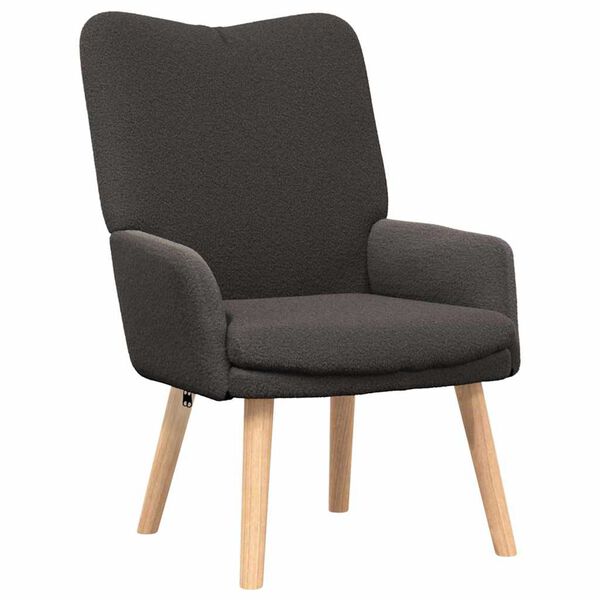 vidaXL Fauteuil Donkergrijs 63 x 67 x 94 cm Schapenstof en Triplex
