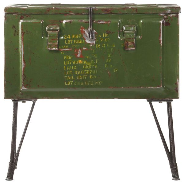 vidaXL Opbergkist militaire stijl 68x24x66 cm ijzer