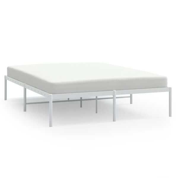 vidaXL Bedframe metaal wit 160x200 cm