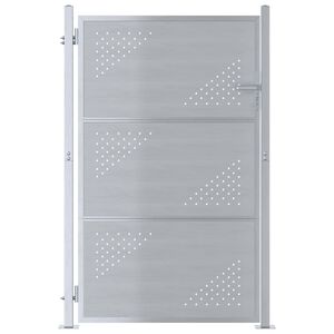 vidaXL Tuinpoort 85 x 120 cm Roestvrij staal zilver Vergrendelbaar