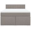 vidaXL Boxspring met matras stof taupe 160x200 cm
