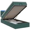 vidaXL Ottoman Bed met Matrassen en LED Donkergroen 80 x 200 cm