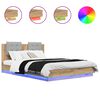 vidaXL Bedframe met Hoofdeinde Artisan Eiken 120 x 200 cm Bewerkt hout