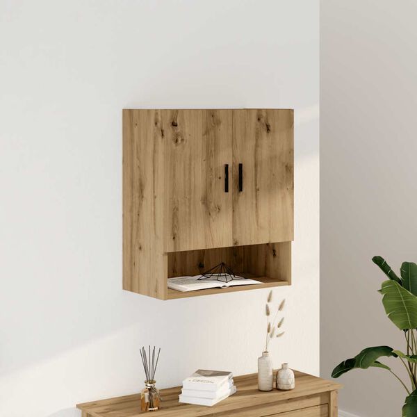 vidaXL Wandkast 60x31x70 cm bewerkt hout artisanaal eikenkleur