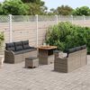 vidaXL Tuin Sofa Set met kussen met opslag met kussen 9 pcs Grijs