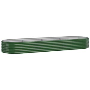vidaXL Plantenbak 322x100x36 cm gegalvaniseerd staal groen