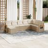 vidaXL 8-delige Loungeset met kussens poly rattan beige