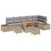 vidaXL Tuinbankenset 9 st Beige poly rattan