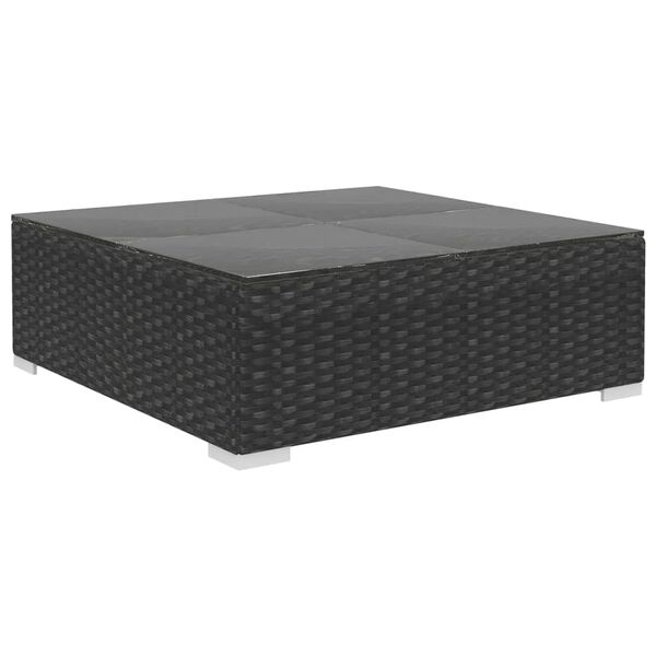 vidaXL 7-delige Loungeset met kussens poly rattan zwart