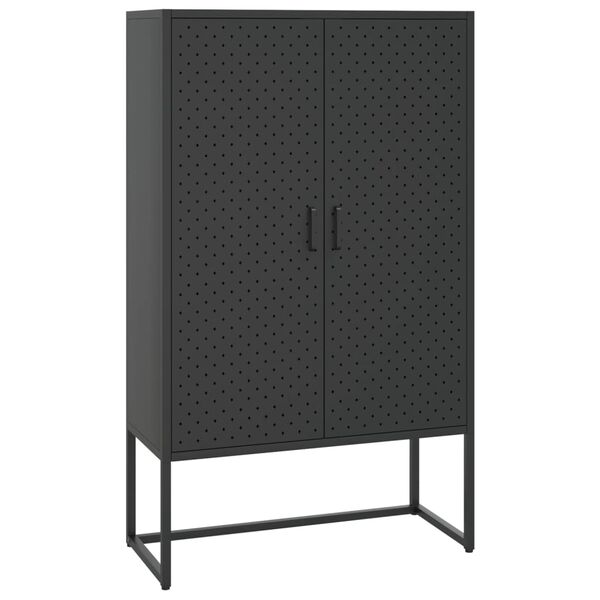 vidaXL Hoge kast 80x35x135 cm staal zwart