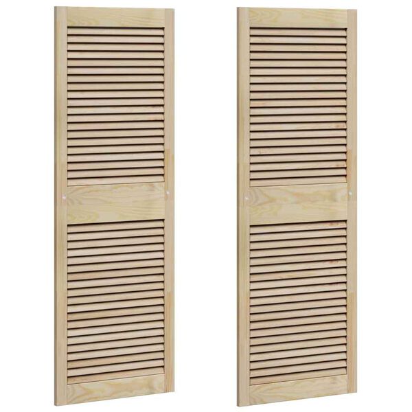 vidaXL Kastdeur 2 pcs Naturel 140.5 x 2 x 59.5 cm Massief grenenhout