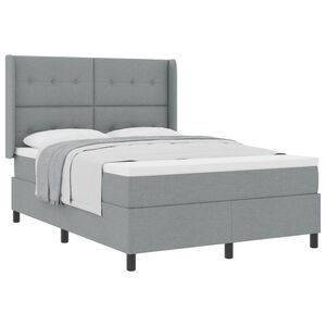 vidaXL Boxspringbed met kussen Lichtgrijs 200 x 140 cm Stof