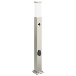 vidaXL Bolderarmatuur met sensor en stopcontact 80 cm roestvrij staal IP44