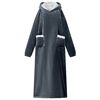 vidaXL Deken hoodie Marineblauw L Fleece en Flanel