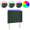 vidaXL Hoofdbord LED 83x16x118/128 cm fluweel donkergroen