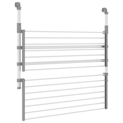 vidaXL Droogrek voor balkon 89x25x(60-95) cm aluminium