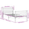 vidaXL Bedframe met hoofdbord massief grenenhout 75x190 cm