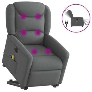 vidaXL Sta-op-massagestoel elektrisch verstelbaar stof donkergrijs