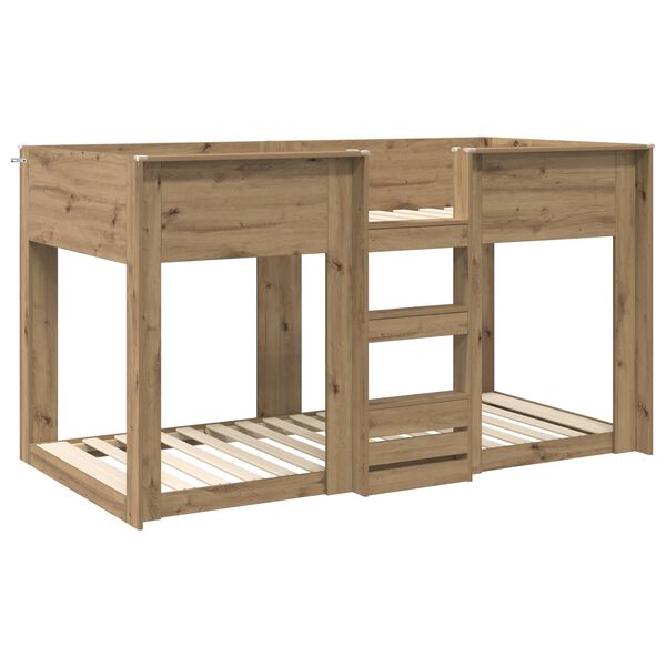 vidaXL Bunk Bed voor Kinderen Artisan Eiken 90 x 190 cm Bewerkt hout