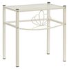 vidaXL Nachtkastje 42,5x33x44,5 cm metaal en glas wit en transparant