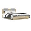 vidaXL Bedframe met hoofdeinde bewerkt hout sonoma eiken 120x200 cm