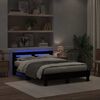 vidaXL Bedframe met LED Zwart Eiken 140 x 200 cm Bewerkt hout