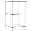 vidaXL Kastje 3-laags 40x40x67 cm gehard glas transparant