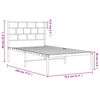 vidaXL Bedframe met hoofdbord zonder matras metaal wit 75x190 cm