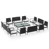 vidaXL 16-delige Loungeset met kussens poly rattan zwart