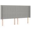 vidaXL Hoofdbord met randen 183x16x118/128 cm stof lichtgrijs