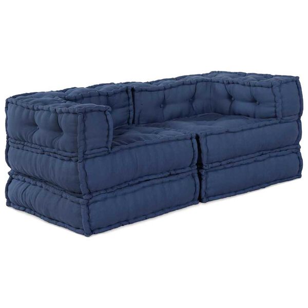 vidaXL Modulair bank 2 pcs Indigo 140 x 70 x 56 cm Stof