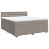 vidaXL Boxspring met matras stof taupe 180x200 cm