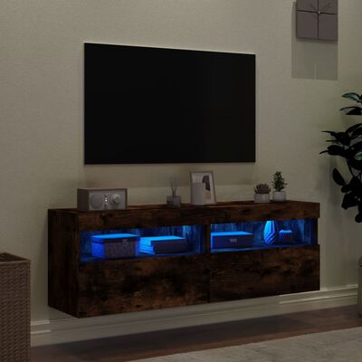 vidaXL Tv-wandmeubels met LED 2 st 60x30x40 cm gerookt eikenkleurig
