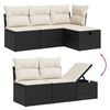 vidaXL 9-delige Loungeset met kussens poly rattan zwart