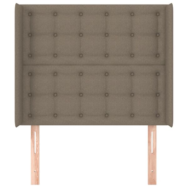 vidaXL Hoofdbord met randen 103x16x118/128 cm stof taupe