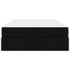 vidaXL Bedframe met matras met matras 2 pcs Zwart Stof