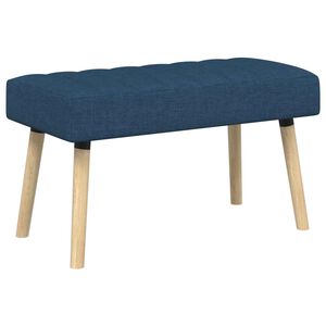 vidaXL Kanaal-geplooide bank Blauw 80 x 40 x 46 cm Stof
