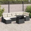 vidaXL Tuin Sofa Set met opslag 8 pcs Zwart en Cr&egrave;me poly rattan