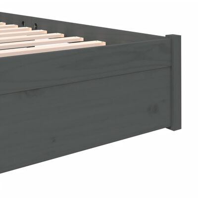 vidaXL Bedframe massief hout grijs 180x200 cm