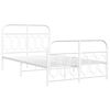 vidaXL Bedframe met hoofd- en voeteneinde metaal wit 120 x 190 cm